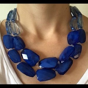 Royal Blue Chunky Statement Necklace 💎